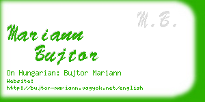 mariann bujtor business card